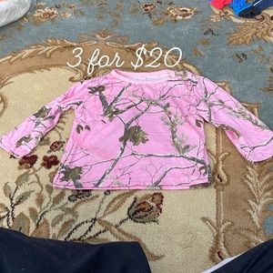 Lil Joey Realtree girls pink camouflage pajama top 4T 3itemsfor$20